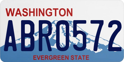WA license plate ABR0572