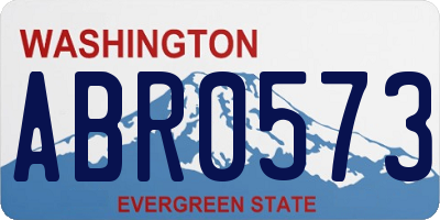WA license plate ABR0573