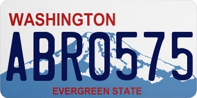 WA license plate ABR0575