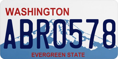 WA license plate ABR0578