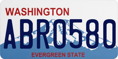 WA license plate ABR0580
