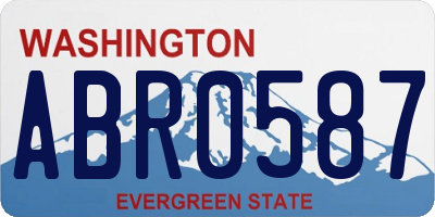 WA license plate ABR0587