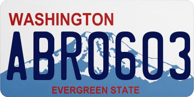 WA license plate ABR0603