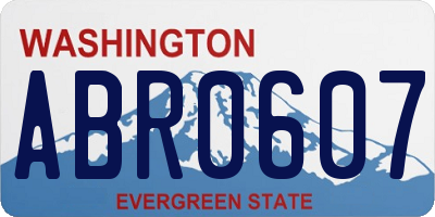 WA license plate ABR0607