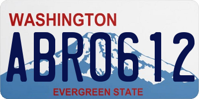 WA license plate ABR0612