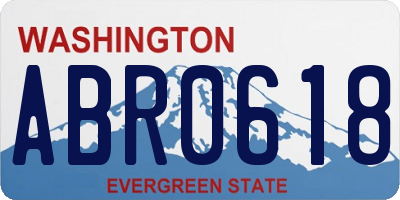 WA license plate ABR0618