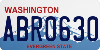 WA license plate ABR0630
