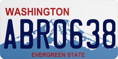 WA license plate ABR0638