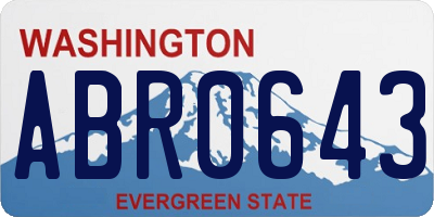 WA license plate ABR0643