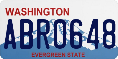 WA license plate ABR0648