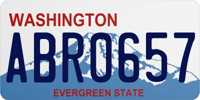 WA license plate ABR0657