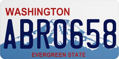WA license plate ABR0658