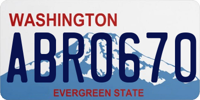WA license plate ABR0670