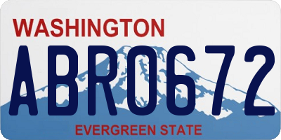 WA license plate ABR0672