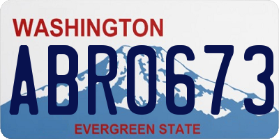 WA license plate ABR0673