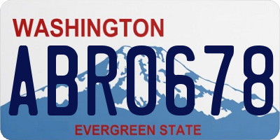 WA license plate ABR0678
