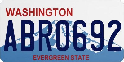 WA license plate ABR0692