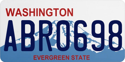 WA license plate ABR0698