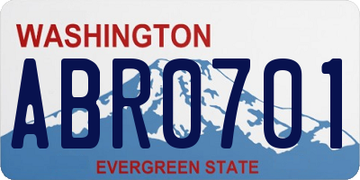 WA license plate ABR0701