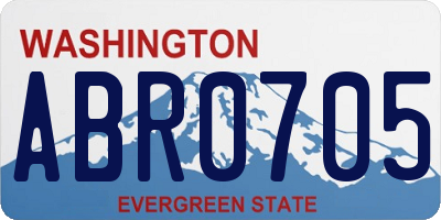 WA license plate ABR0705