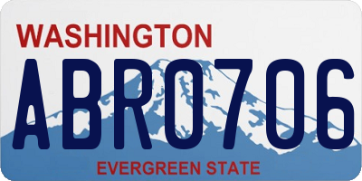 WA license plate ABR0706