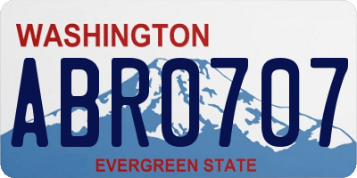 WA license plate ABR0707
