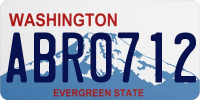 WA license plate ABR0712