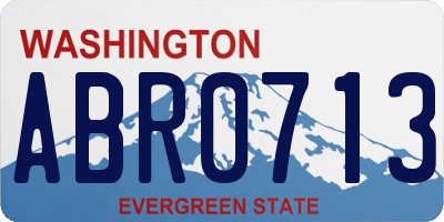WA license plate ABR0713