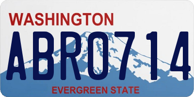 WA license plate ABR0714
