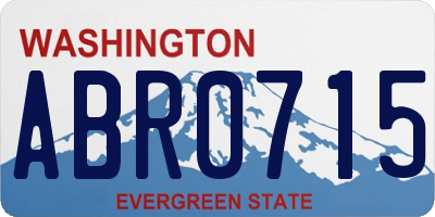 WA license plate ABR0715