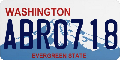 WA license plate ABR0718