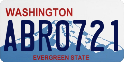 WA license plate ABR0721