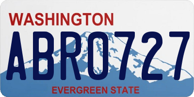 WA license plate ABR0727
