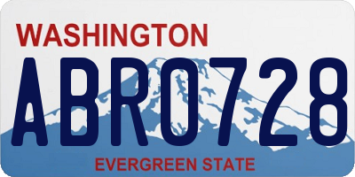 WA license plate ABR0728