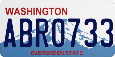 WA license plate ABR0733
