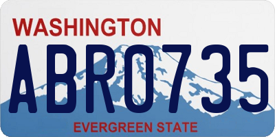 WA license plate ABR0735
