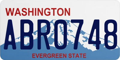 WA license plate ABR0748