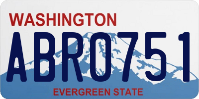 WA license plate ABR0751