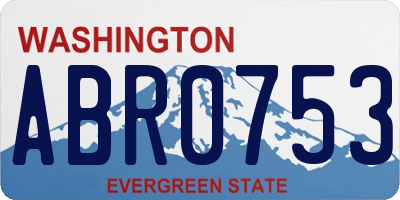 WA license plate ABR0753