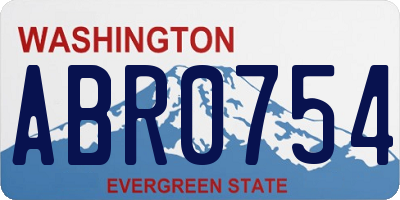 WA license plate ABR0754