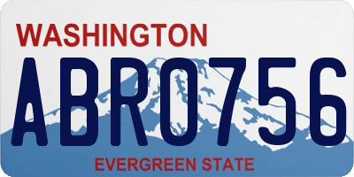 WA license plate ABR0756