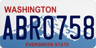 WA license plate ABR0758