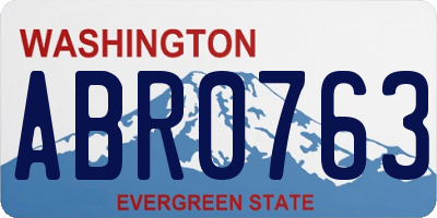 WA license plate ABR0763