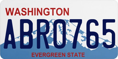 WA license plate ABR0765