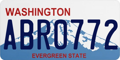 WA license plate ABR0772