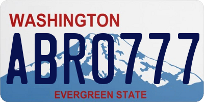 WA license plate ABR0777