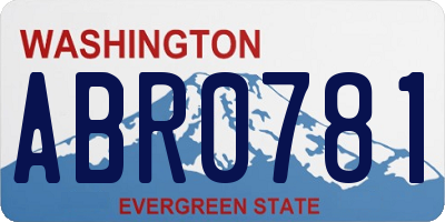 WA license plate ABR0781
