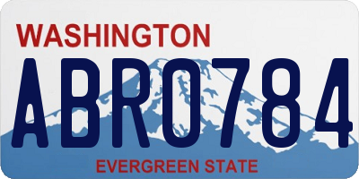 WA license plate ABR0784