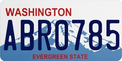 WA license plate ABR0785