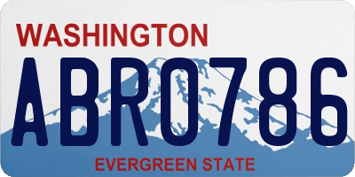 WA license plate ABR0786
